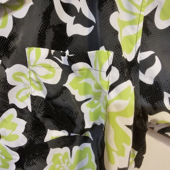 Decibel Men's Hawaiian Floral Button Down Short Sleeve Shirt Size Large Tropical - Picture 9 of 10